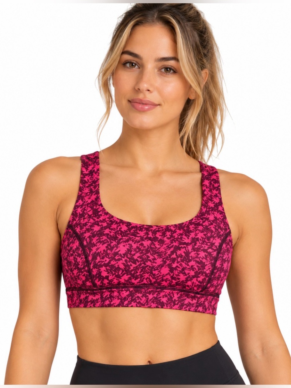 Lululemon All Support Sports Bra Size 8 in Mountain Peaks Bon Bon Bordeaux Drama